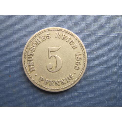 Монета 5 пфеннигов Германия империя 1898 А