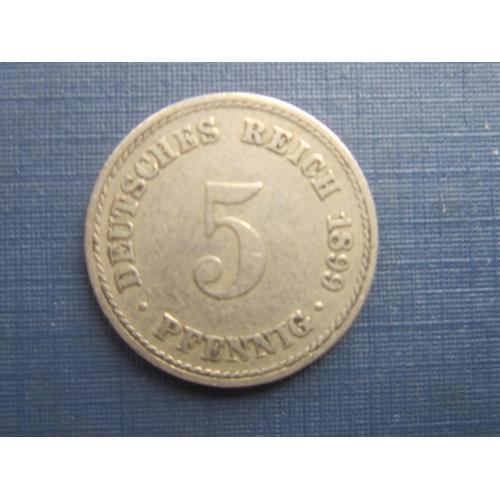 Монета 5 пфеннигов Германия империя 1899 А
