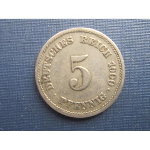 Монета 5 пфеннигов Германия империя 1900 Е