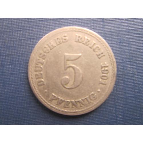 Монета 5 пфеннигов Германия империя 1901 А