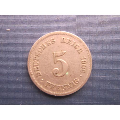 Монета 5 пфеннигов Германия империя 1906 Е