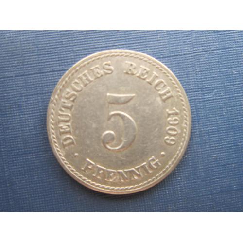 Монета 5 пфеннигов Германия империя 1909 А