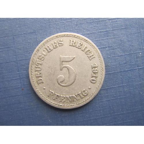 Монета 5 пфеннигов Германия империя 1910 А