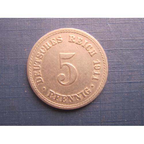 Монета 5 пфеннигов Германия империя 1911 А