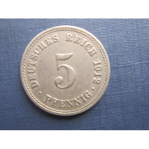 Монета 5 пфеннигов Германия империя 1912 А