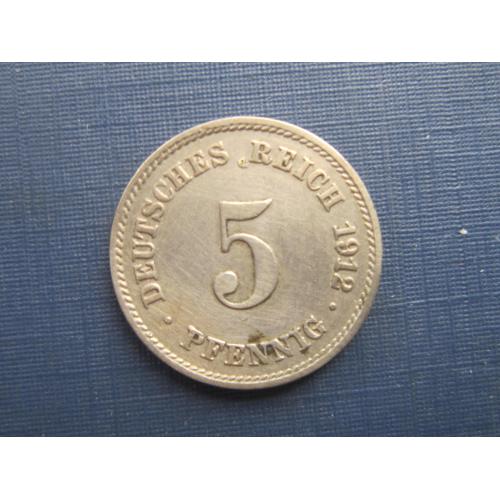 Монета 5 пфеннигов Германия империя 1912 J