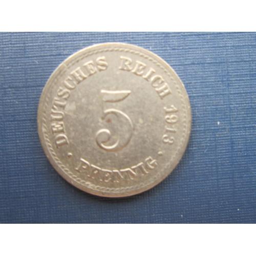 Монета 5 пфеннигов Германия империя 1913 А