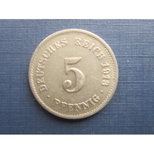 Монета 5 пфеннигов Германия империя 1914 А