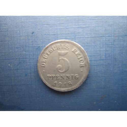 Монета 5 пфеннигов Германия империя 1918 F сталь
