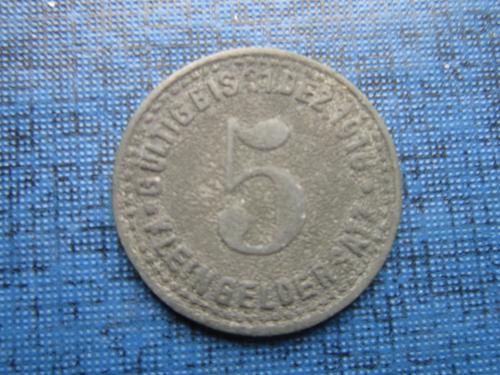 Монета 5 пфеннигов Германия Меттман 1918 нотгельд редкий