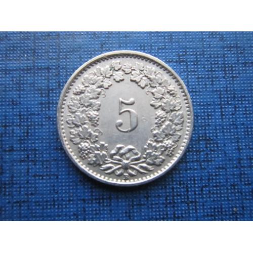 Монета 5 раппен Швейцария 1926