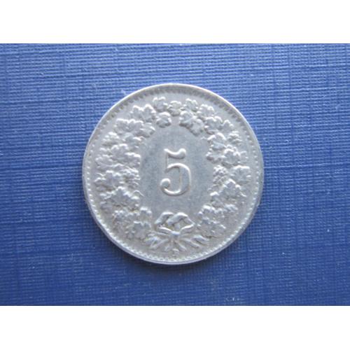Монета 5 раппен Швейцария 1940