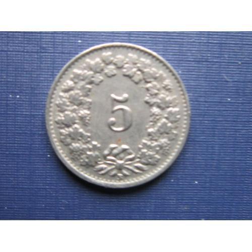 Монета 5 раппен Швейцария 1942