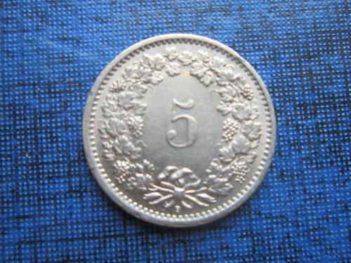 Монета 5 раппен Швейцария 1969