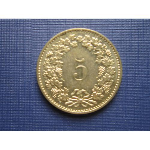Монета 5 раппен Швейцария 1982