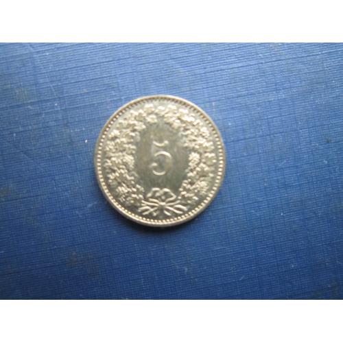 Монета 5 раппен Швейцарія 1985