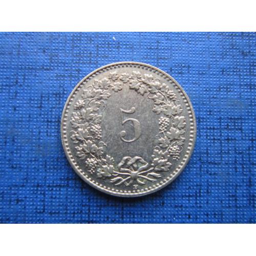 Монета 5 раппен Швейцария 1996