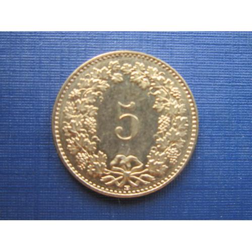 Монета 5 раппен Швейцария 2018