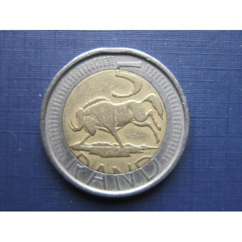Монета 5 рэндов ЮАР 2004 биметалл фауна антилопа гну