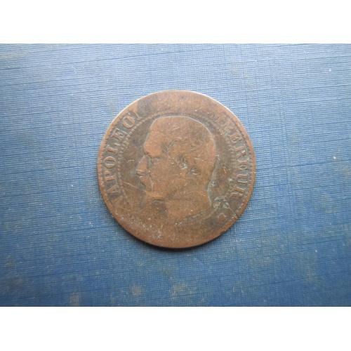 Монета 5 сантимів Франція 1855 К Бордо Наполеон III як є