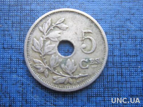 монета 5 сантимов Бельгия 1920 французский тип
