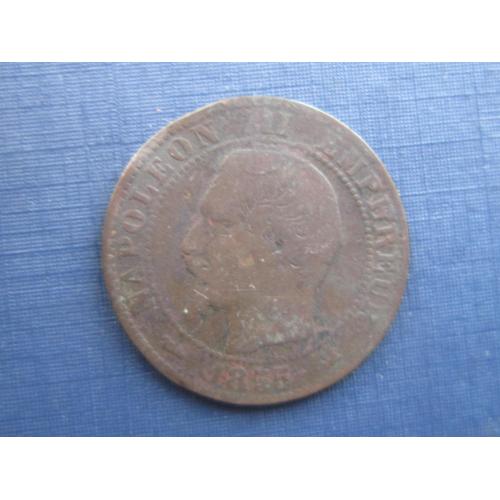 Монета 5 сантимов Франция 1855 К Наполеон III