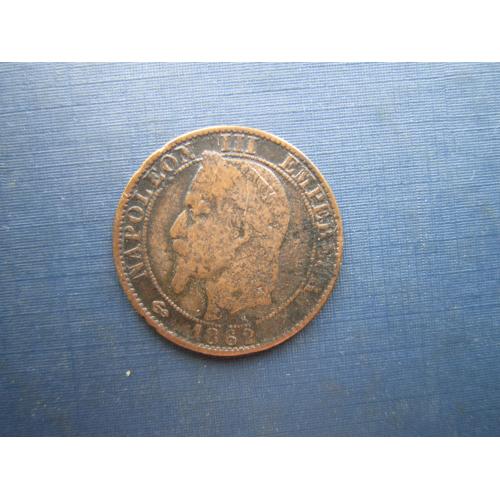 Монета 5 сантимов Франция 1862 А Париж Наполеон III