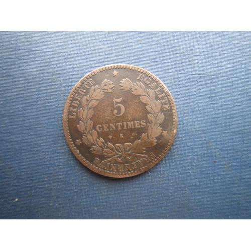 Монета 5 сантимов Франция 1872 К Бордо