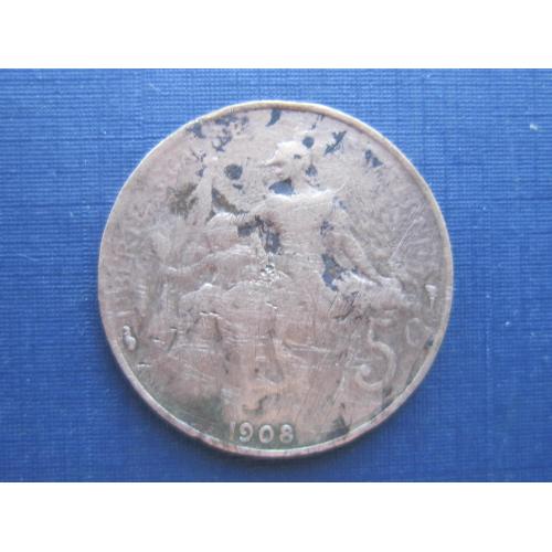 Монета 5 сантимов Франция 1908