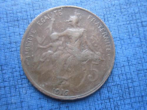 Монета 5 сантимов Франция 1916