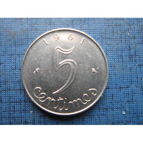 Монета 5 сантимов Франция 1961