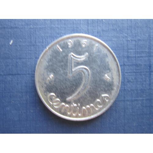 Монета 5 сантимов Франция 1961