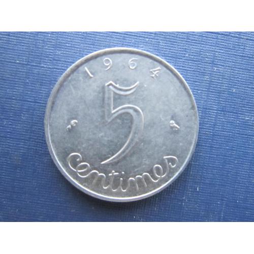 Монета 5 сантимов Франция 1964