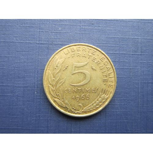 Монета 5 сантимов Франция 1966