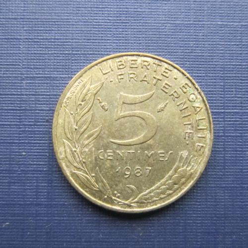 Монета 5 сантимов Франция 1987