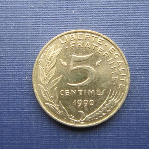 Монета 5 сантимов Франция 1990