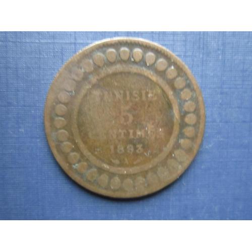 Монета 5 сантимов Тунис 1893