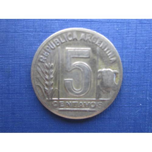 Монета 5 сентаво Аргентина 1948 фауна корова бык