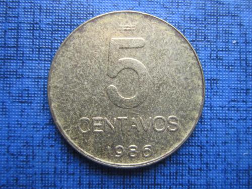 Монета 5 сентаво Аргентина 1986 фауна кошка