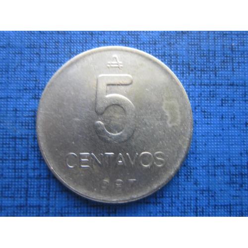 Монета 5 сентаво Аргентина 1987 фауна кошка