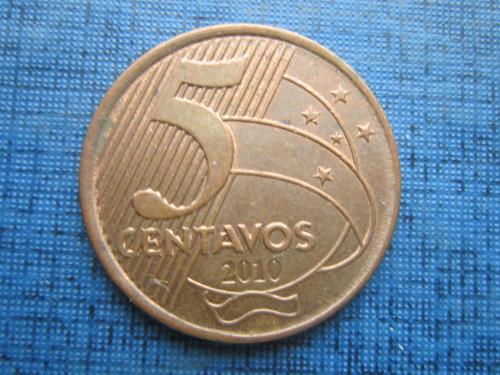Монета 5 сентаво Бразилия 2010 фауна птица