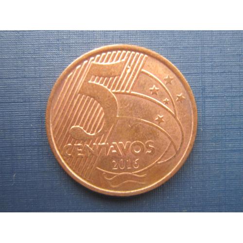Монета 5 сентаво Бразилия 2016 фауна птица