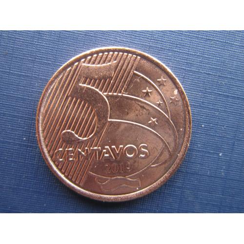 Монета 5 сентаво Бразилия 2019 фауна птица