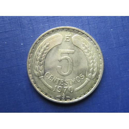Монета 5 сентесимо Чили 1970 фауна орёл гриф
