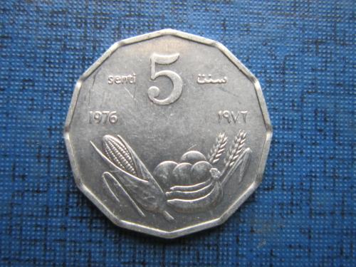 Монета 5 сенти Сомали 1976
