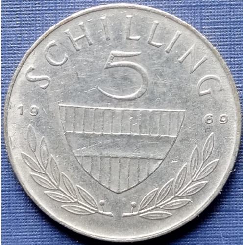 Монета 5 шиллингов Австрия 1969
