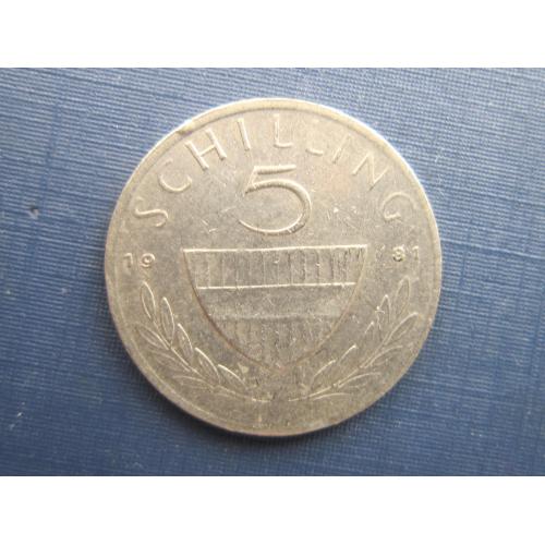Монета 5 шиллингов Австрия 1981