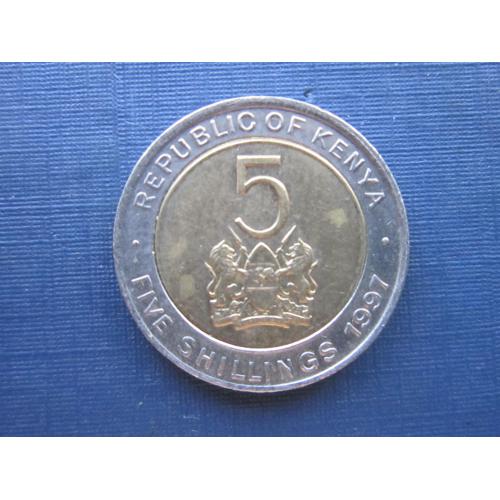 Монета 5 шиллингов Кения 1997