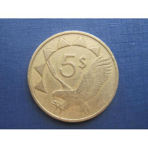 Монета 5 шиллингов Намибия 1993 фауна птица орёл