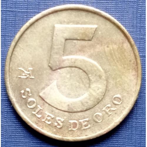 Монета 5 сол де оро Перу 1978